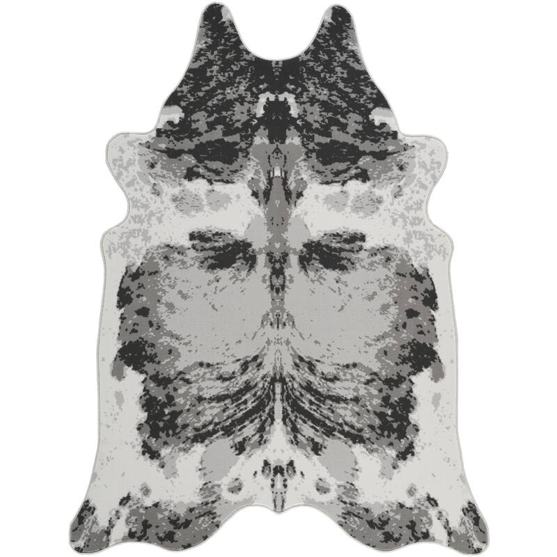 Gray 5 ft. x 7 ft. Luxury Area Rug, 0.43 Pile Height – Sophisticated Warmth for Any Room - 6' x 7' - Straw Stripe