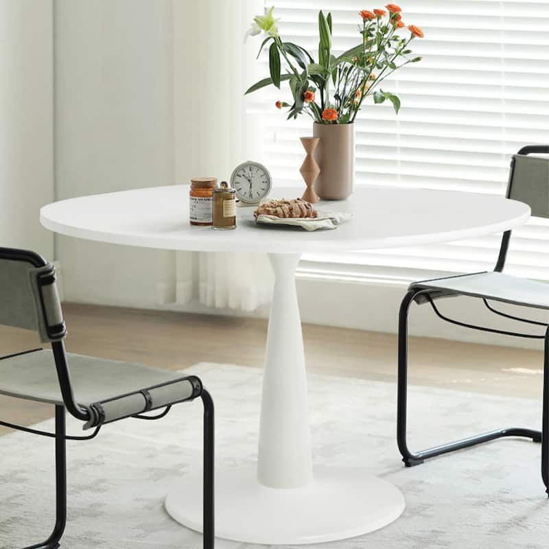 Pedestal Round DiningTable - 34.5"x34.5"x29.5 - White