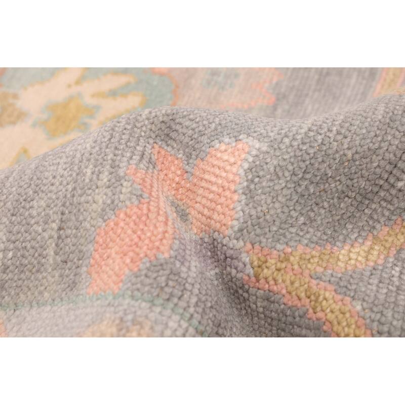 ECARPETGALLERY Hand-knotted Modern Oushak Grey, Sage Wool Rug - 8'10 x 11'11