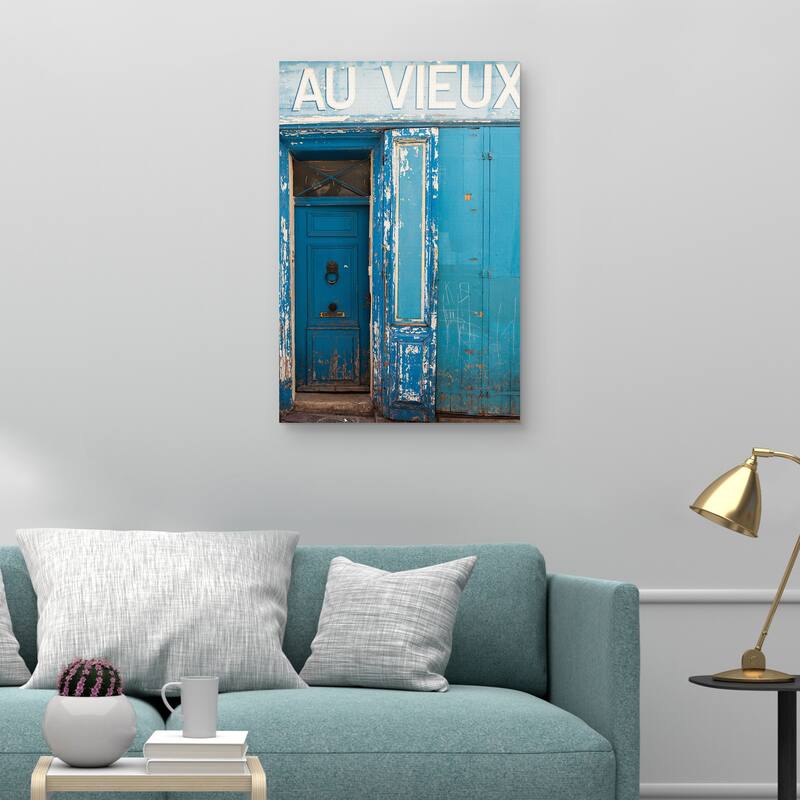 Blue Door Au Vieux by Sossi Madzounian Canvas Art Print