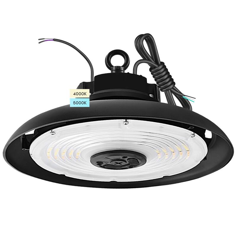 Luxrite 100/120/150W UFO LED High Bay Light, 22000 Lumens, 2 CCT 4000K 5000K, 5FT Hardwire Cable, IP65, UL - Color Selectable