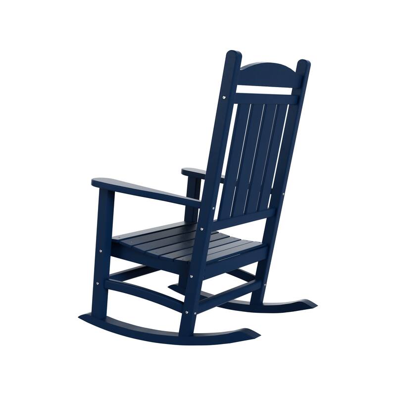 Laguna Hdpe All Weather Outdoor Patio Rocking Chairs With Side Table (3-Piece Set)