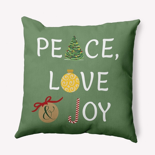 slide 2 of 3, Peace Love Joy Indoor/Outdoor Throw Pillow Edamame - 16" x 16"