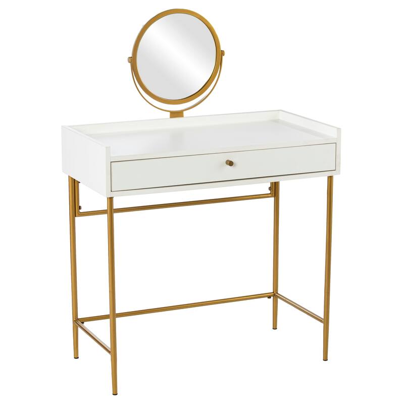 SEI Furniture Derwent Contemporary White Vanity Mirror