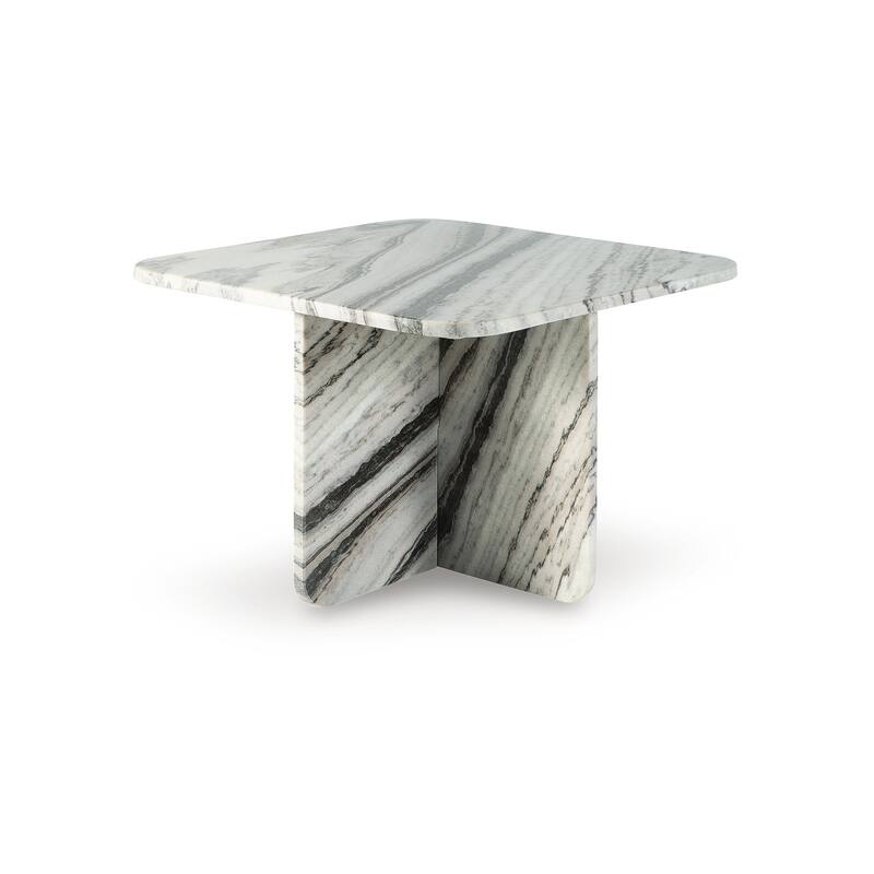 Signature Design by Ashley Baretton White/Black Accent Cocktail Table - 26"W x 26"D x 18"H