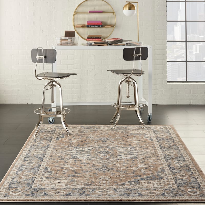 Nourison Concerto Traditional Persian Medallion Area Rug - 6' x 9' - Beige/Grey