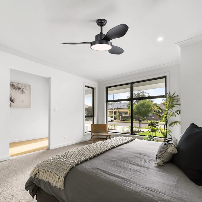 47" Modern Dimmable LED Ceiling Fan with Light and Remote