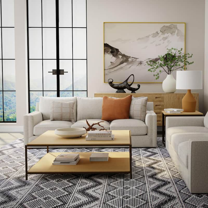 Alora Decor Fierce Hand Woven Gray Geometric Indoor/Outdoor Rug