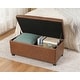 preview thumbnail 45 of 53, Adeco 35" Storage Ottoman Tufted Faux-Leather Lifted Top Bench