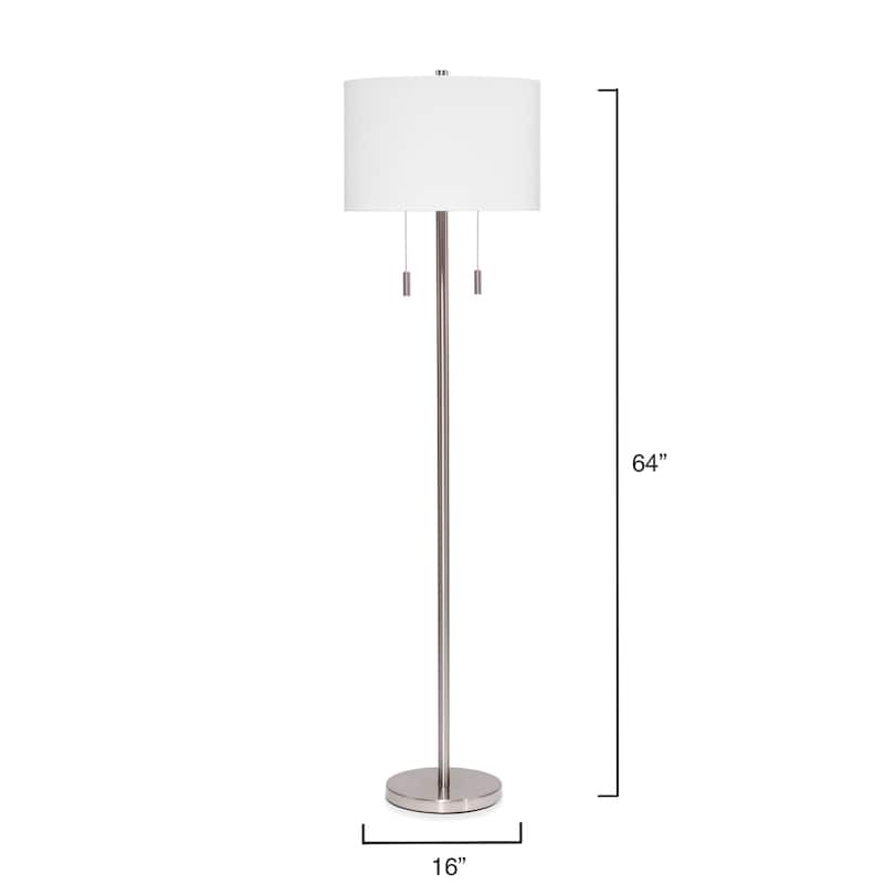 Alden Décor Anders 2-Light Metal Floor Lamp, Black