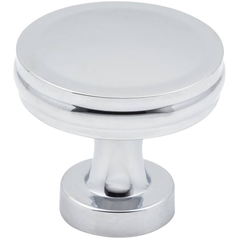 Jeffrey Alexander 132 Jules 1-3/8" Modern Industrial Flat Round - Polished Chrome