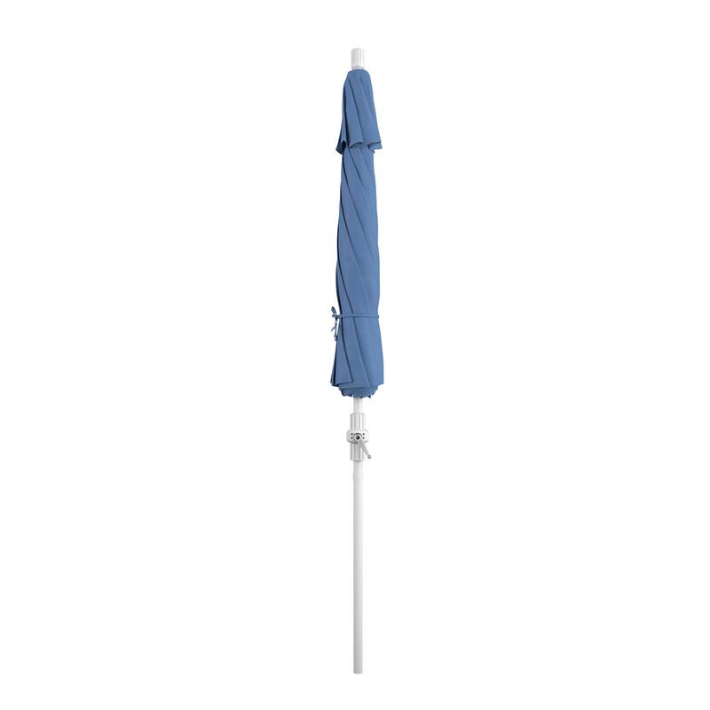 California Umbrella 9' Rd.Crank Lift, Collar Tilt, Aluminum Pole, /Fiberglass Rib Patio Umbrella, White Finish, Olefin Fabric