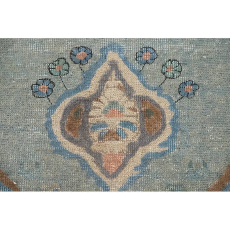 Vintage Over-Dyed Distressed Tabriz Persian Rug Handmade Wool Carpet - 6'4" x 9'9"
