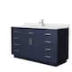 Option Dark Blue, Nickel Trim, White Cultured Marble Top