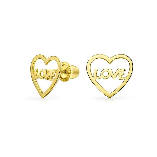 word stud earrings