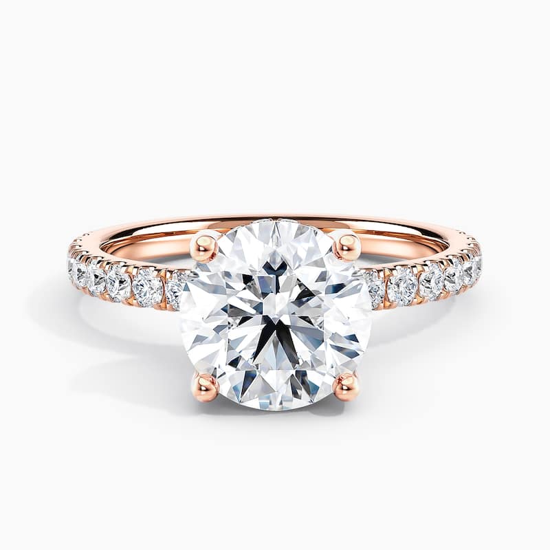 Auriya 14k Gold 0.75ctw Round Hidden-Halo Lab Grown Diamond Engagement Ring - Rose - 8