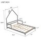 preview thumbnail 1 of 28, Full House-Shaped Headboard Bed With Handrails Grey