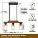 preview thumbnail 34 of 67, Farmhouse Linear Chandelier Rustic Wood Kitchen Island Lighting Dining Room Pendant Light Fixture with Seeded Glass Shade
