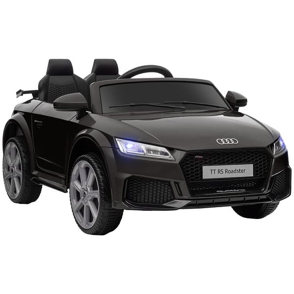 slide 2 of 7, Aosom 6V Audi TT RS Kids Ride-On Car Suspension, Lights, MP3 Player, Black 5-7 Years - Assembly Required - Black