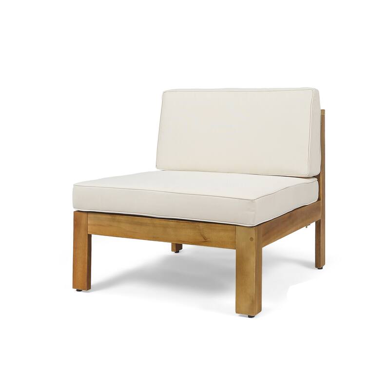 3 Piece Outdoor L-Shape Sofa Set, All-Weather Acacia Wood Conversation Furniture Set with Ottoman and Coffee Table