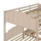 preview thumbnail 13 of 24, Full Over Twin & Twin Bunk Bed, Velvet Triple Bunk Bed with Drawers and Guardrails