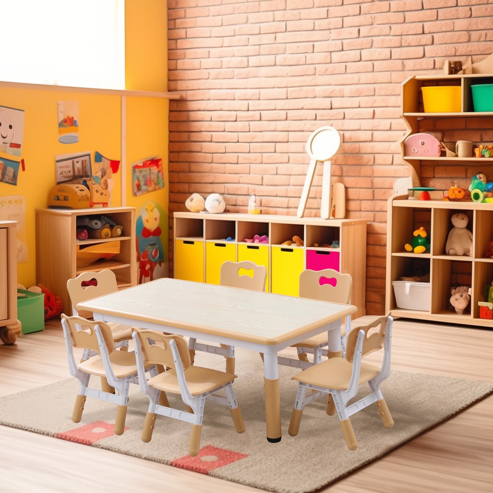 YUKOOL Kids Table and Chair Set Multi Functional Adjustable Height Ergonomic Design HDPE Material On Sale Bed Bath Beyond 39579880