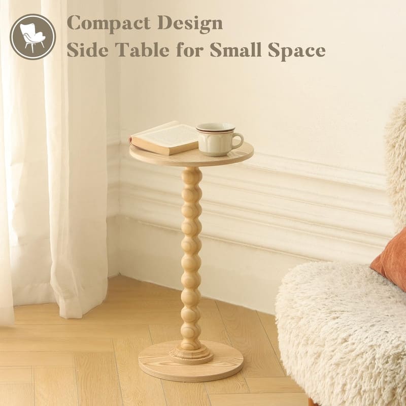 Round Side Table - 11.8"D x 11.8"W x 21.6"H