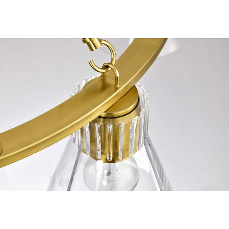 Gianna 8 Light Chandelier Vintage Brass Finish Clear Glass - Vintage Brass
