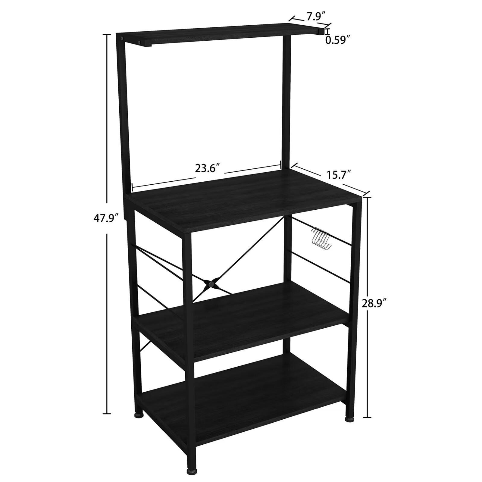 4 Tier Kitchen Storage Shelf Rack Bakers Rack Microwave Coffee Machine Stand Rack with 6 Hooks and Condiment Shallow Shelf Bed Bath Beyond 36042635