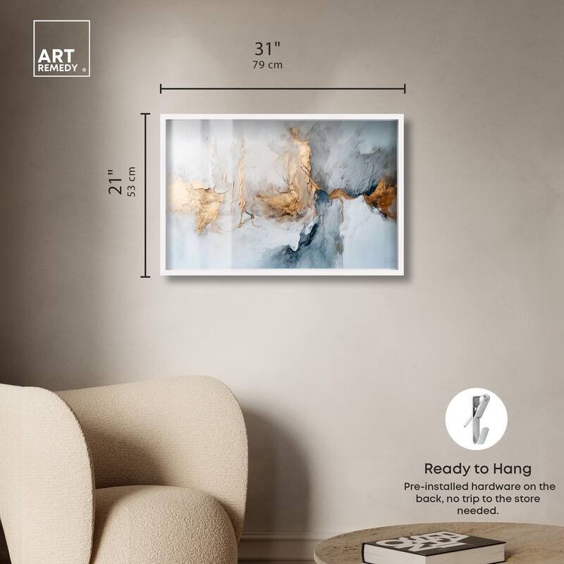 Canvas of Golden Shades Shadowbox by Art Remedy