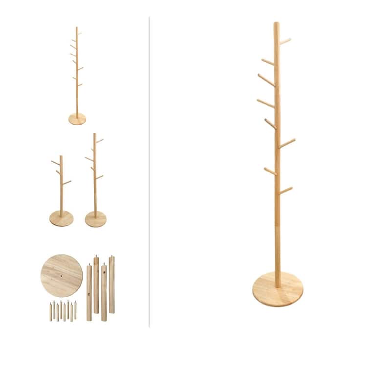 Made4Home Teylers Solid Wood 8-Hook Freestanding Coat Rack