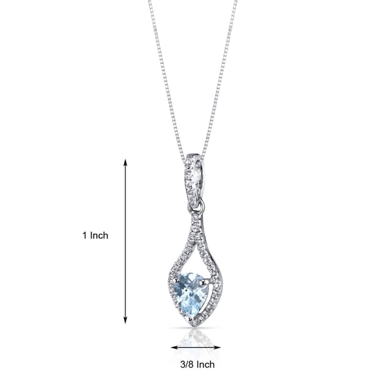 14k White Gold Aquamarine Pendant 0.86 ct