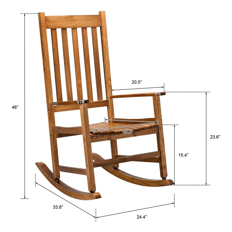 Outdoor Simple Style Wooden Rocking Chair