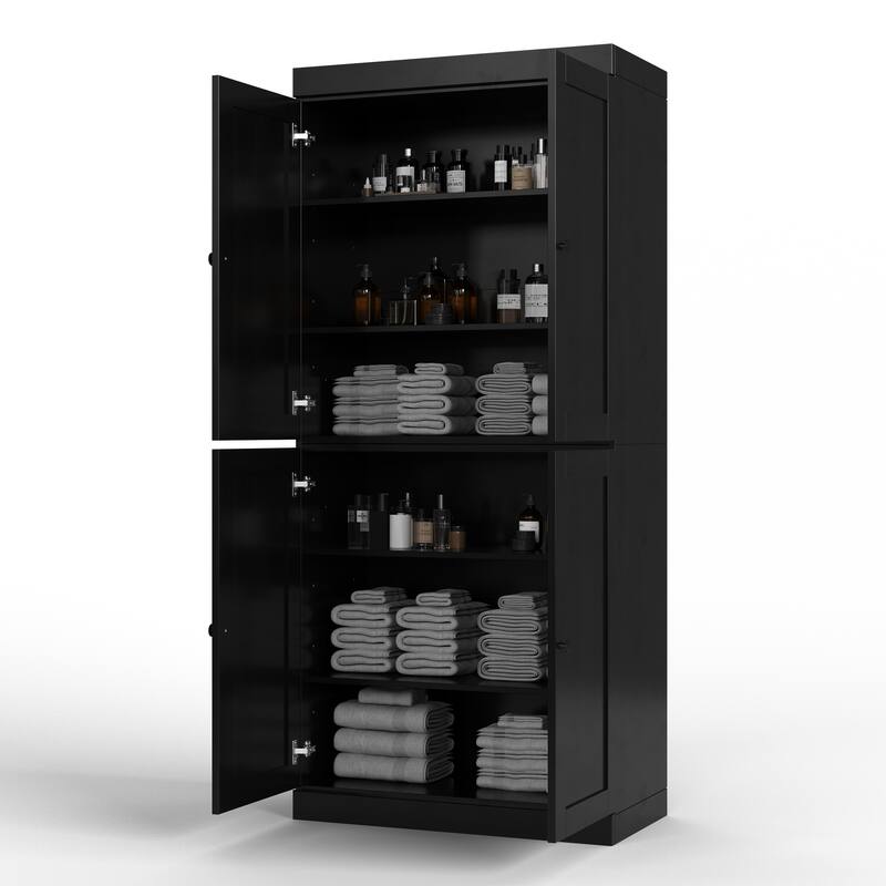 Palace Imports 100% Solid Wood 32" Bathroom Storage Cabinet with Shaker Doors and Adjustable Shelves