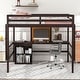 preview thumbnail 8 of 23, Full size Loft Bed with Desk and Writing Board, 2 Drawers Cabinet