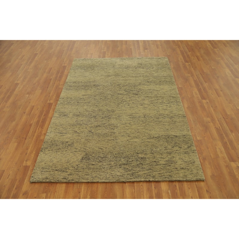 Hand Knotted Oriental 100% Wool Carpet Modern Modern Beige & Ivories Gabbeh Area Rug - 7' 10'' X 5' 8''