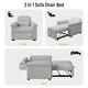 preview thumbnail 8 of 13, 3 in 1 Convertible Sleeper Chair Sofa Bed Adjustable Pull Out Sofa Chair w/ Pillow Lounger Chair Single Bed for Livingroom, Gray