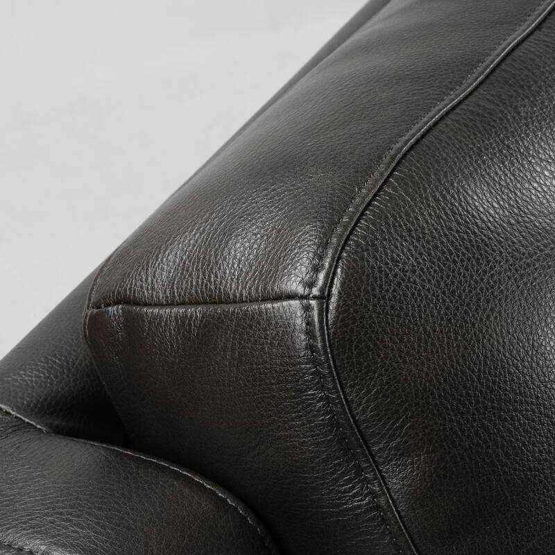 89" Wide Top Grain Leather Power Reclining Sofa Electric Recliner Sofa with Storage, USB Charge Port, Adjustable Headrest