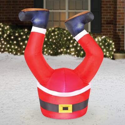 Occasions Inflatable Santa Legs, 2.5 ft Tall, Multicolored
