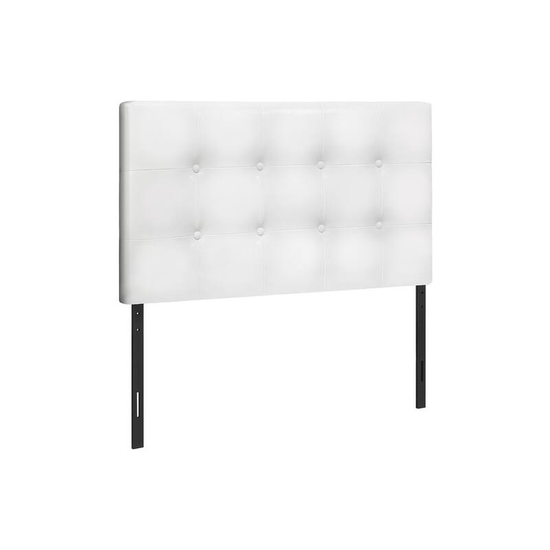 Bed, Headboard Only, Twin Size, Bedroom, Upholstered, White Leather Look, Transitional