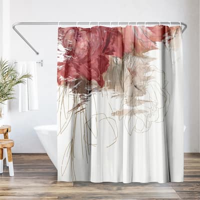 Americanflat 71x74 Crimson Lust Shower Curtain - 100% Polyester Shower Curtain
