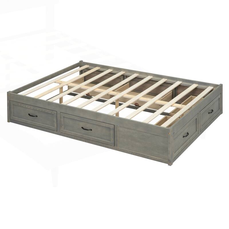 Sophisticated Platform Bed with Abundant Storage and Stylish Design