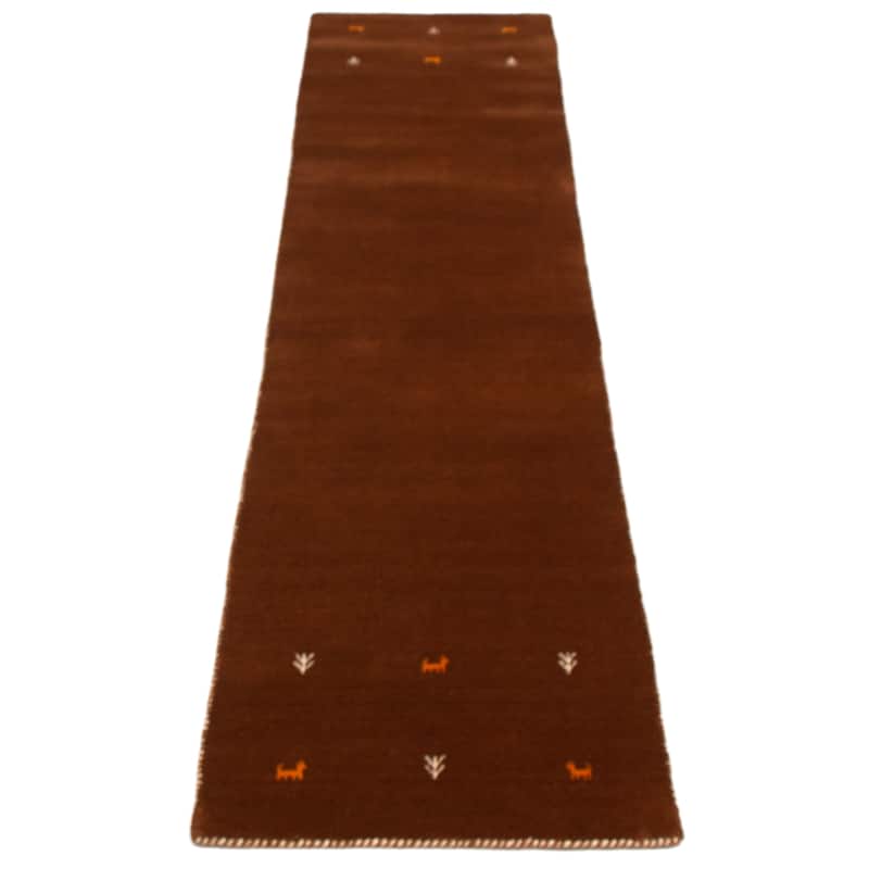Kashkuli Gabbeh Brown Rug 2'9" x 11'0" - 2'9 x 11'0