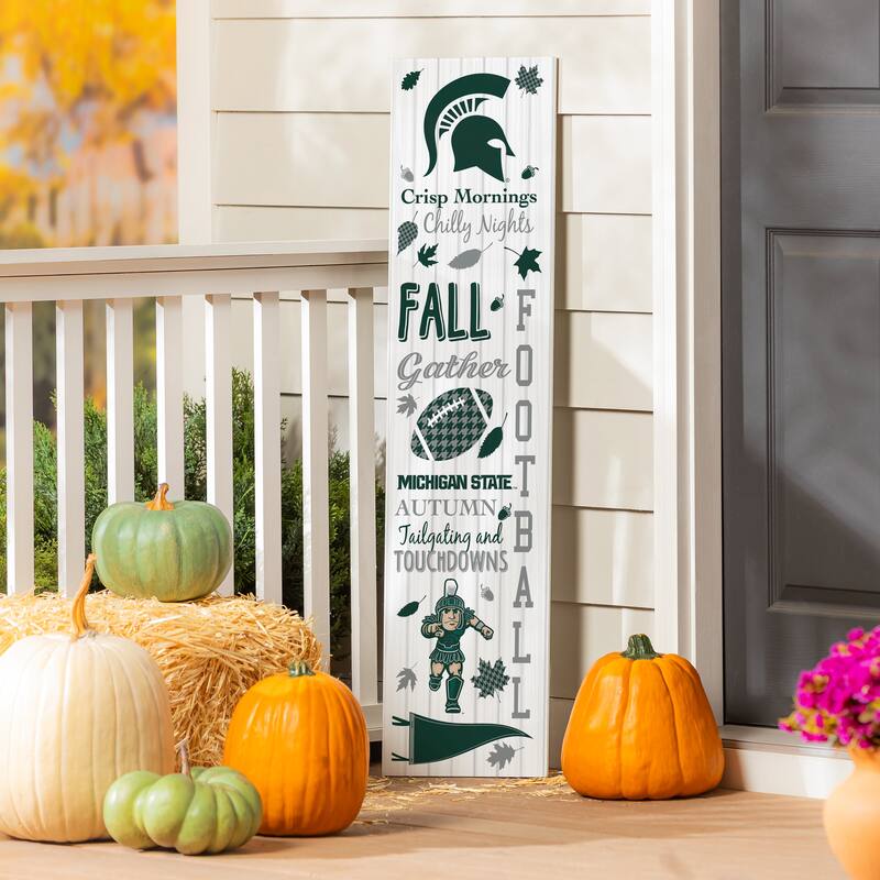 47" Double Sided Seasonal Porch Leaner, Michigan State University - 47" x 11.25" - Fall