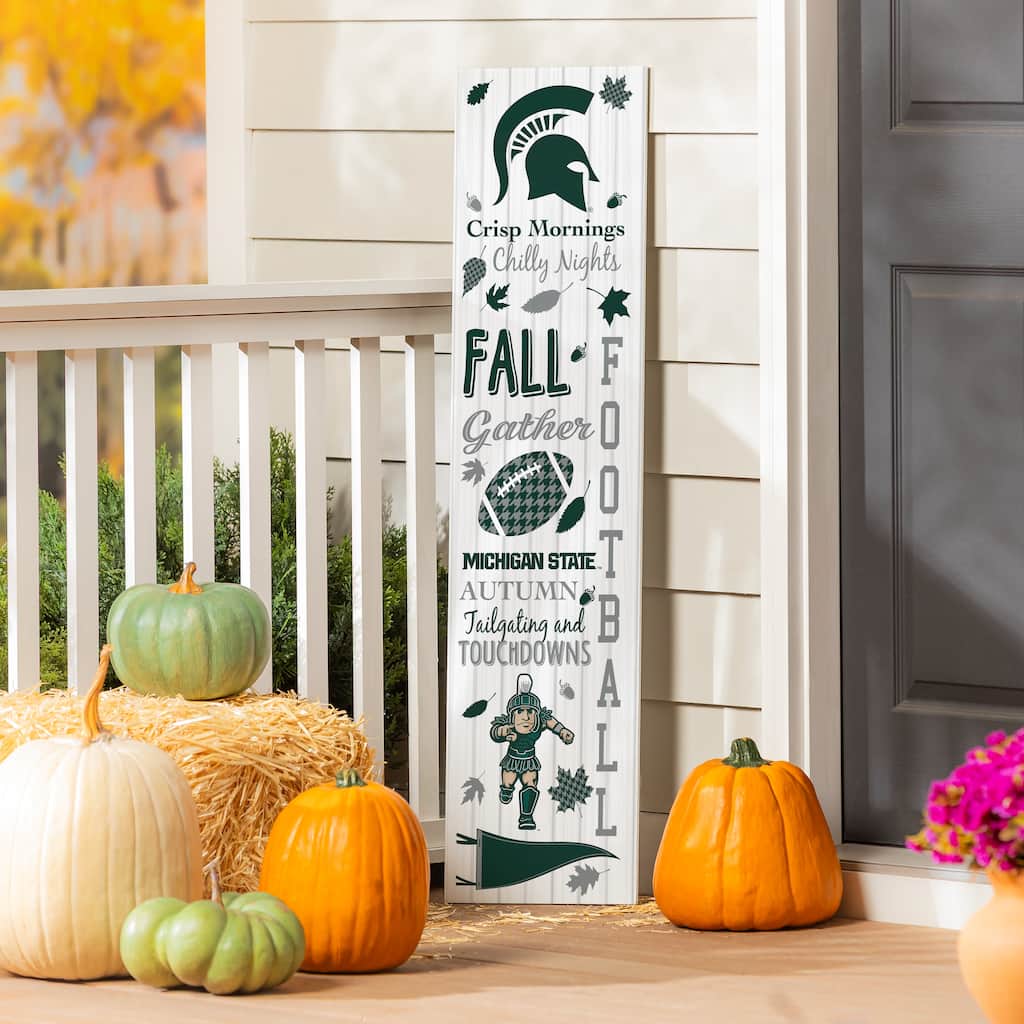 47" Double Sided Seasonal Porch Leaner, Michigan State University - 47" x 11.25"