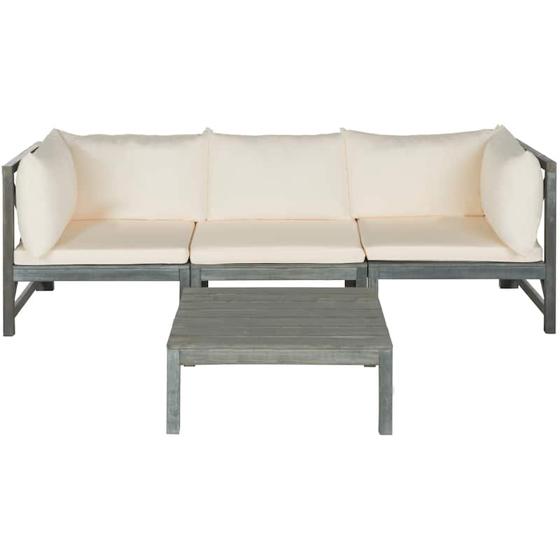 SAFAVIEH Outdoor Pietra Modular Sectional - 27W x 27D x 27H - Ash Grey/Beige