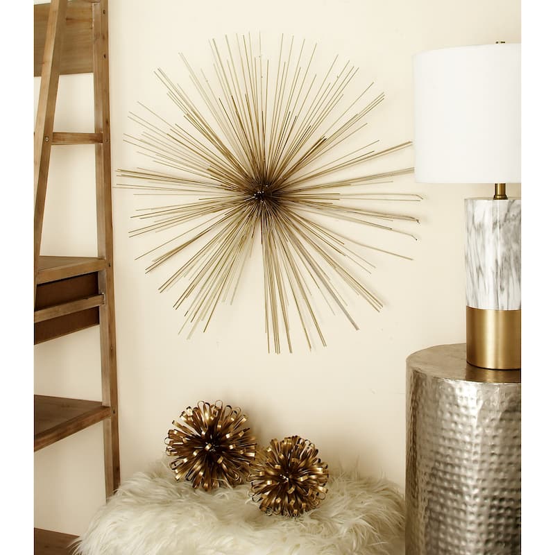 Gold Metal Large 3D Starburst Home Wall Decor