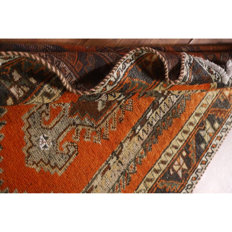 Vegetable Dye Viss Persian Vintage Runner Rug Handmade Wool Carpet - 3'10"x 9'6"