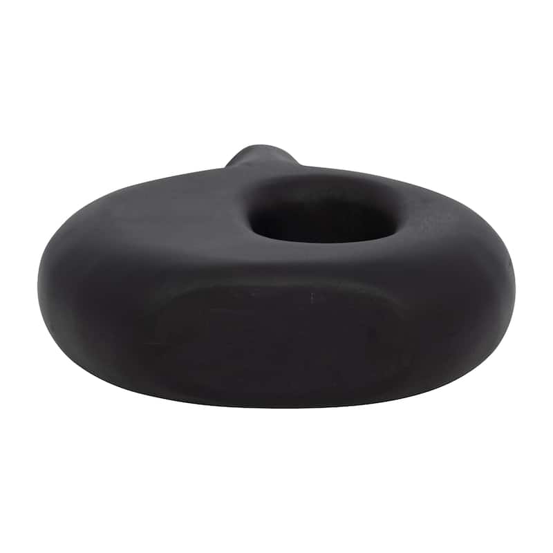 Mango Wood Modern Vase with Round Cutout Silhouette Minimalist Design