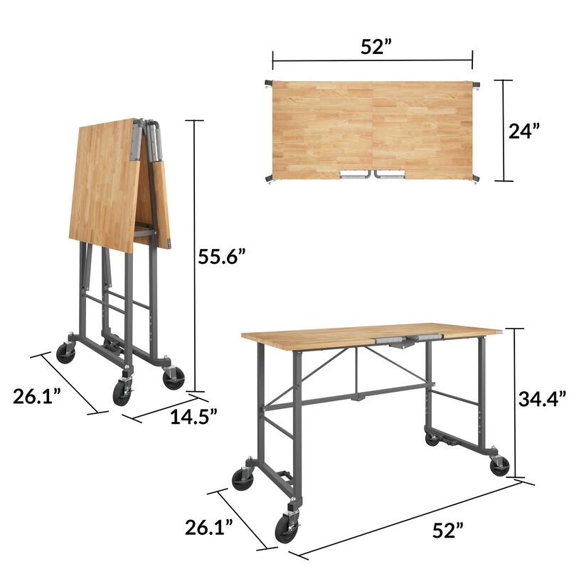 COSCO Smartfold Hardwood Top Portable Folding Workbench